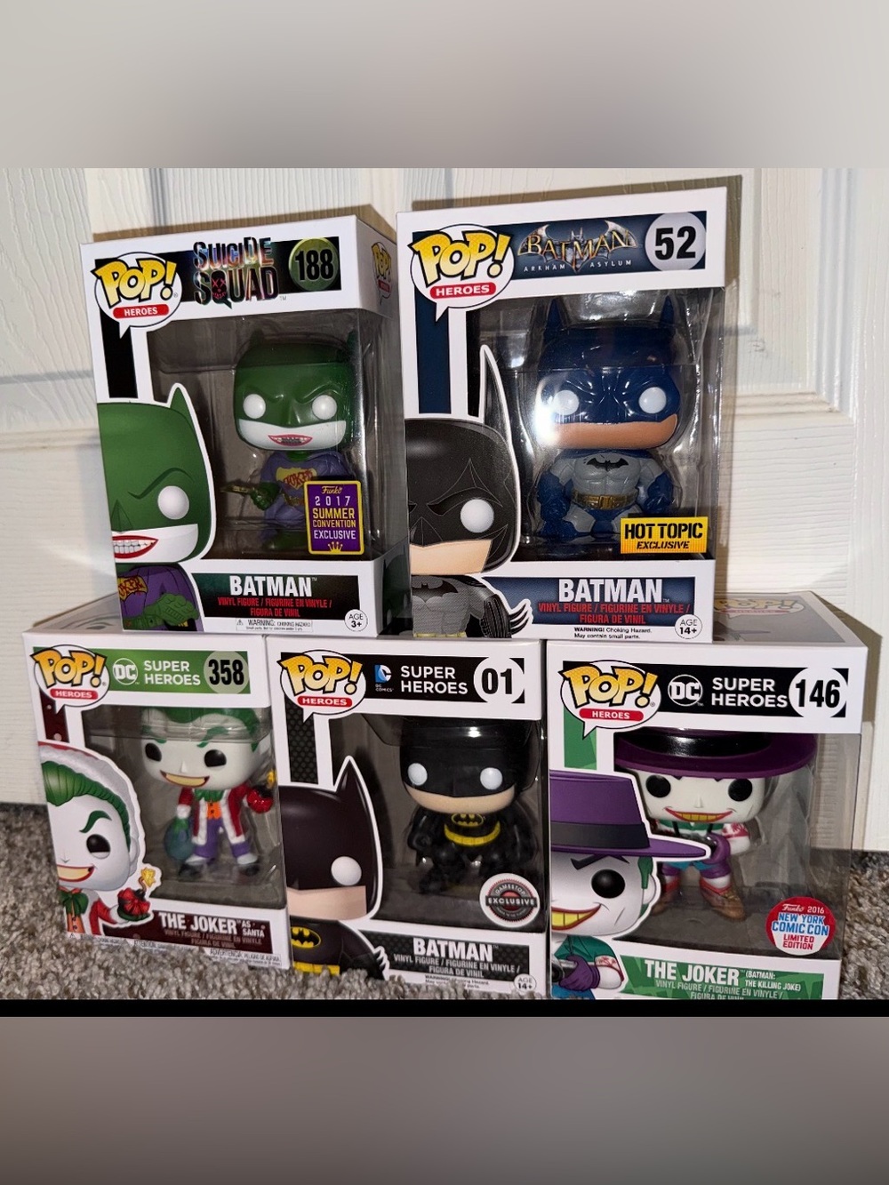 Funko Pop! Batman & Joker Collector Lot — Multi-Color